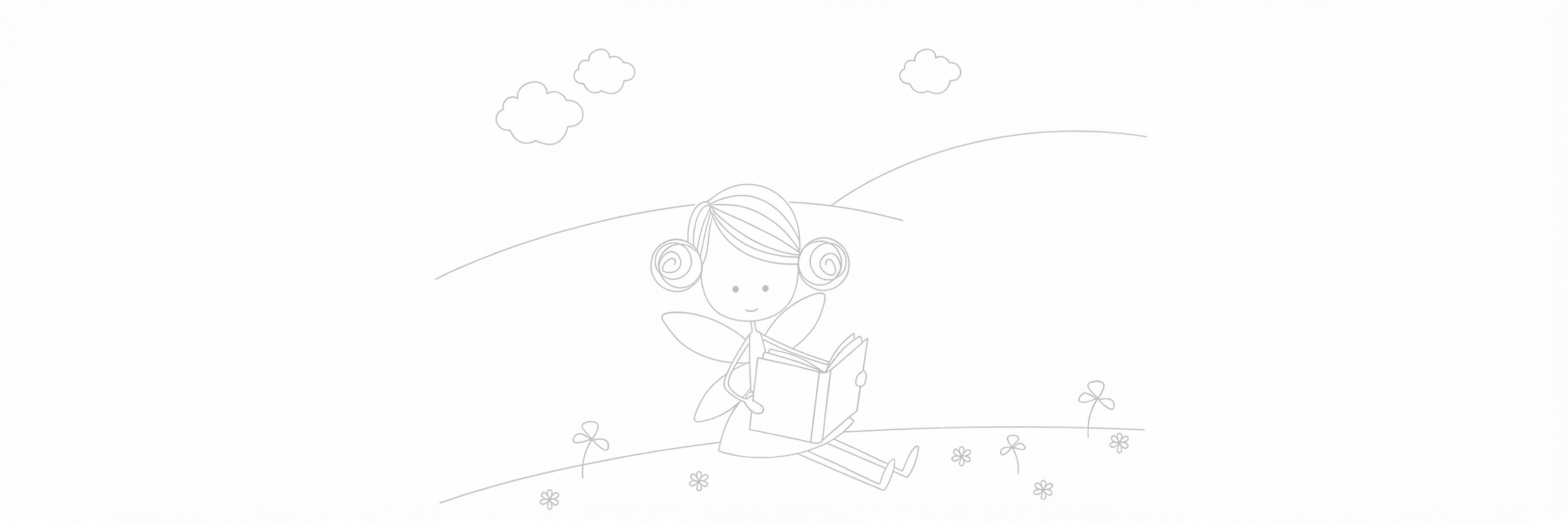 BrowserFairy-Illustration: eine Fee, die ein Buch liest